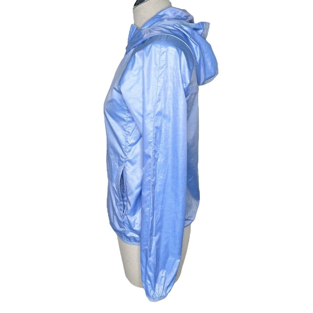 Uniqlo Windbreaker Jacket sz S * Lightweight Travel Packable Full Zip Light Blue - Picture 4 of 8